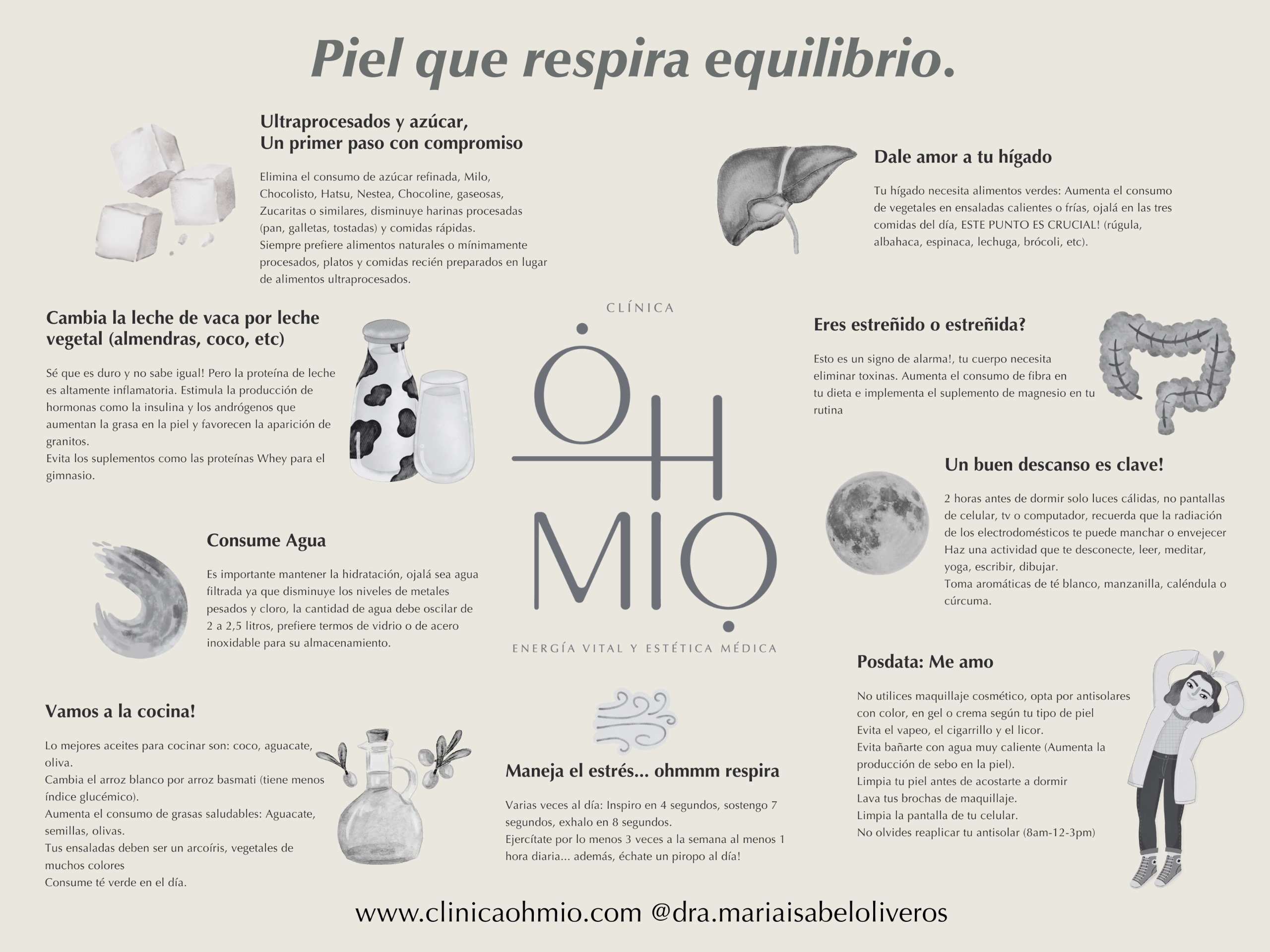 Descubre una guía creada por la Dra. María Isabel Oliveros para que empieces a cuidar de forma consciente tu piel.
